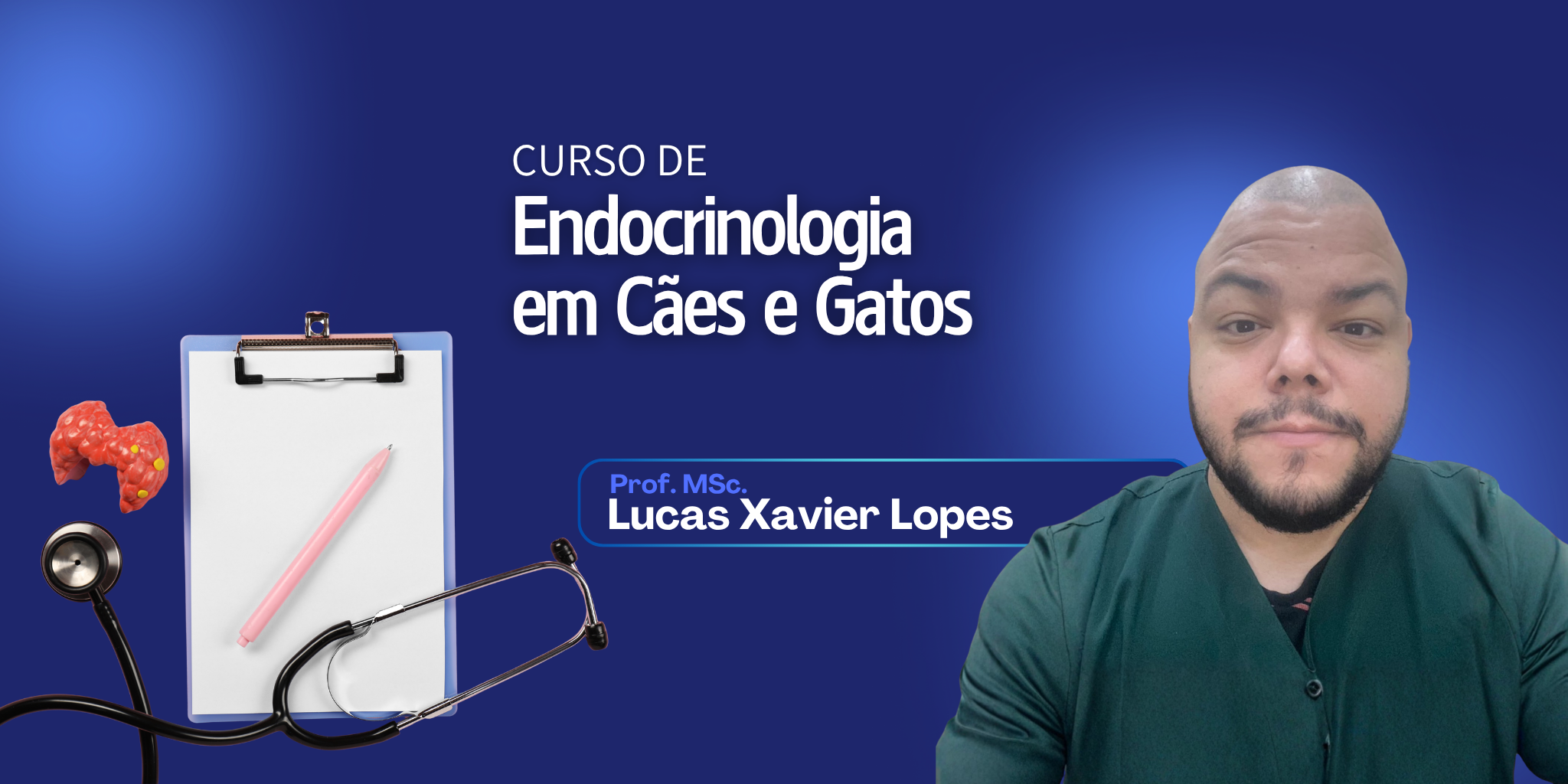 Capa do curso de Endocrinolofia com o Prof. Lucas Lopes